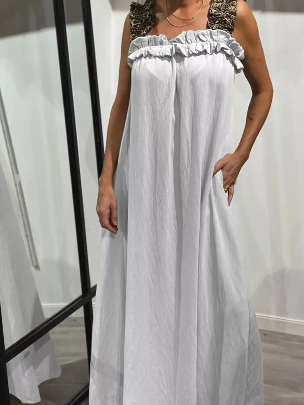 Full Size Ruffled Strap Flowy Maxi Dress Plus Size