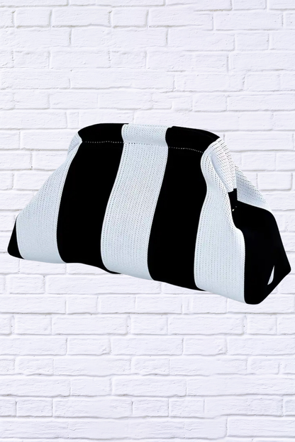 Make Up Bag or Clutch Bag Black and White