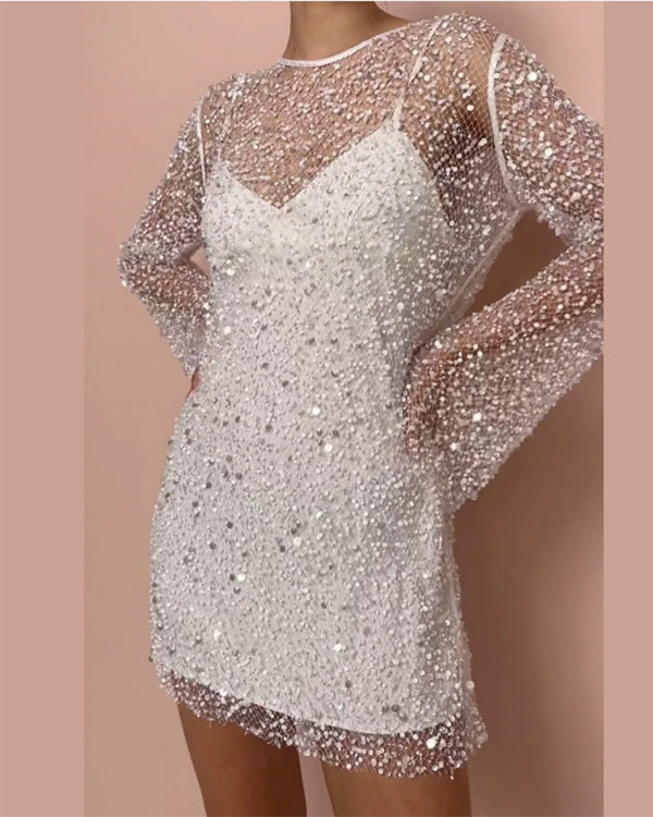 Clidress Glittering Nail Pearl 2 Pieces Dress