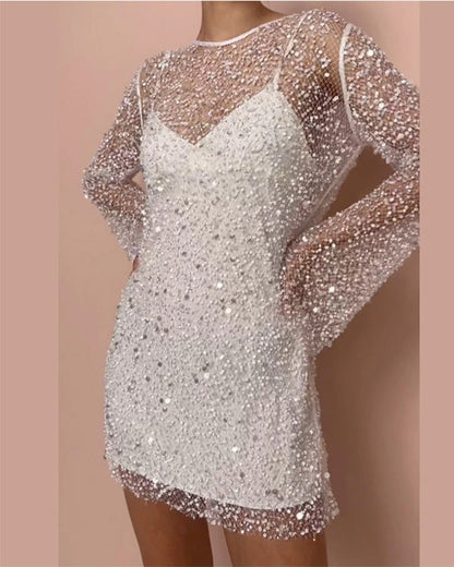 Clidress Glittering Nail Pearl 2 Pieces Dress