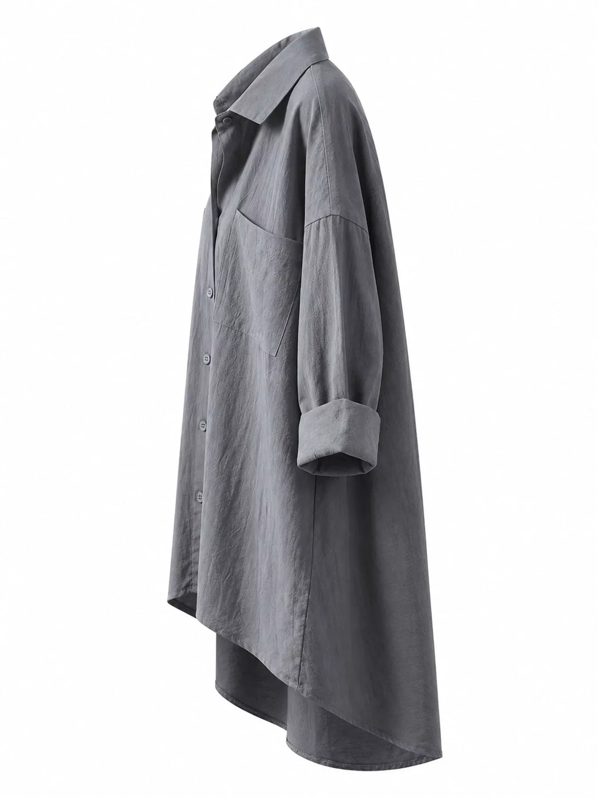 Full Size Casual Button-Down Shirt with Dual Chest Pockets Plus Size