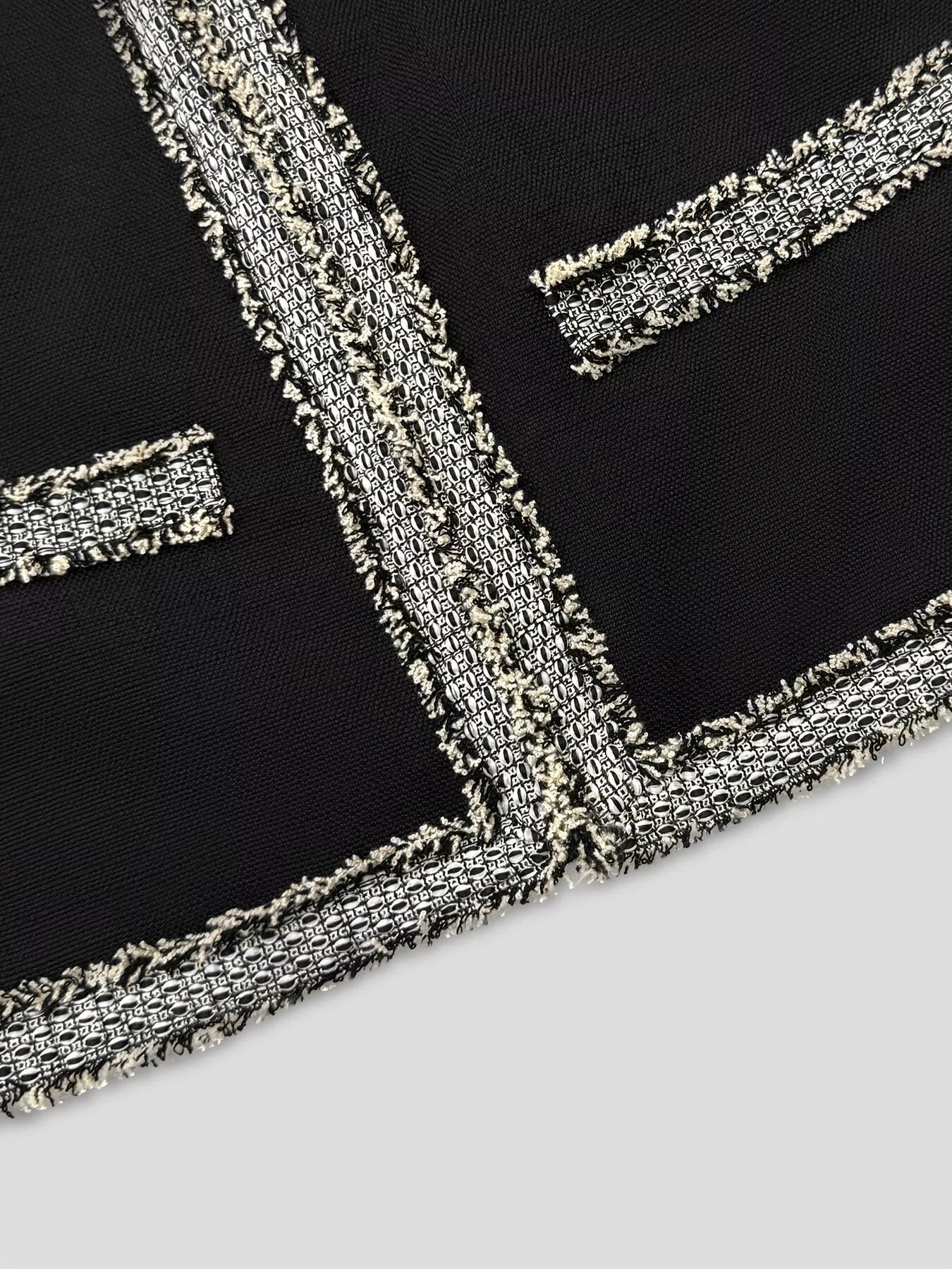 Tweed Trim Open Front Outerwear for Women