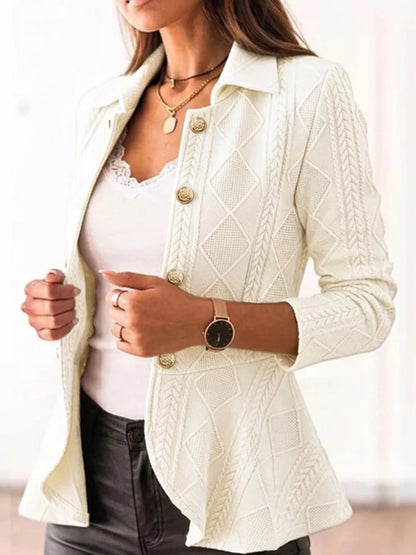Cable-Knit Button Up Cardigan