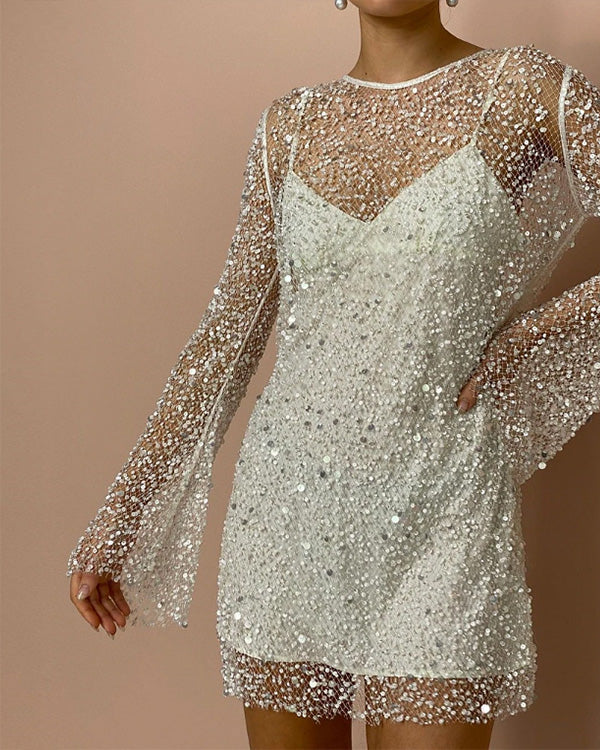 Clidress Glittering Nail Pearl 2 Pieces Dress