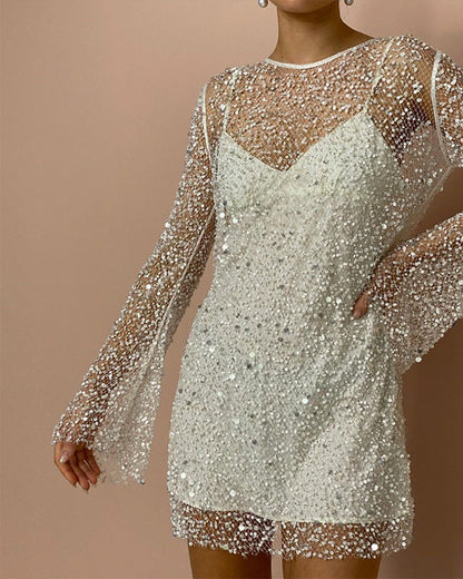 Clidress Glittering Nail Pearl 2 Pieces Dress