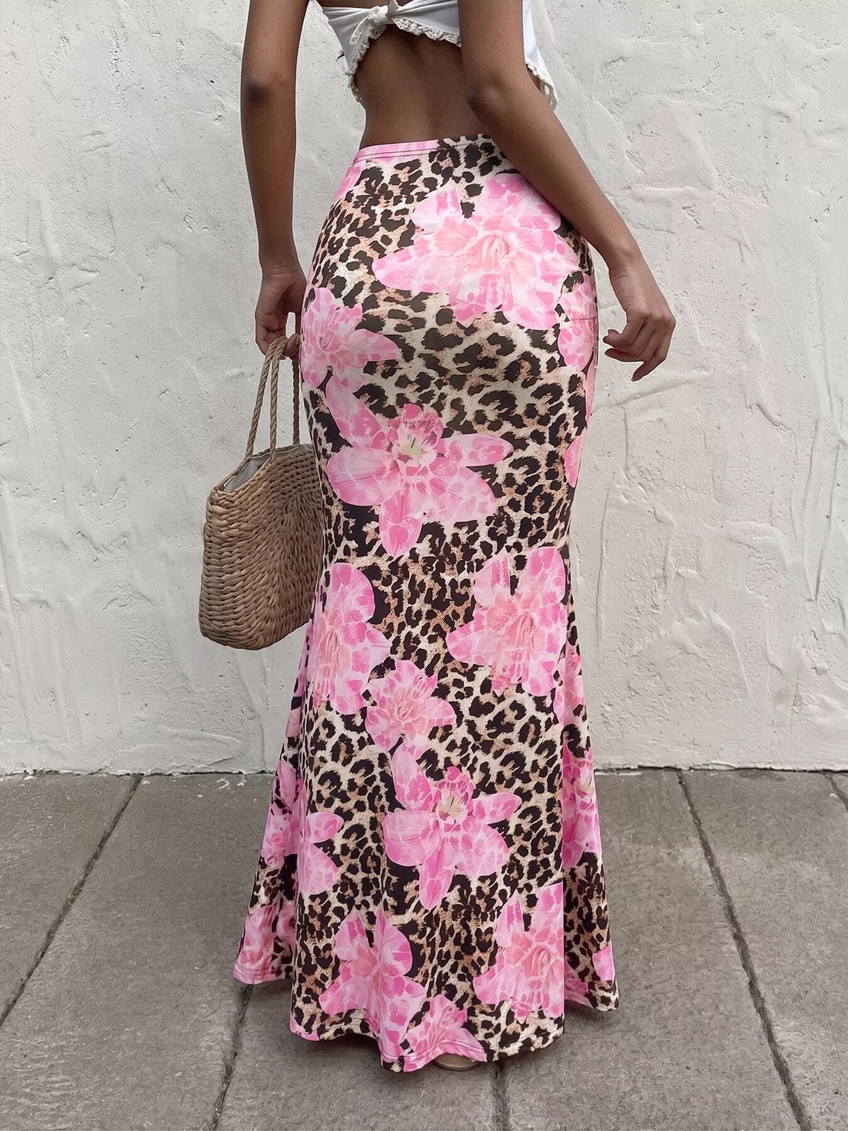 Leopard Print Bodycon Maxi Skirt