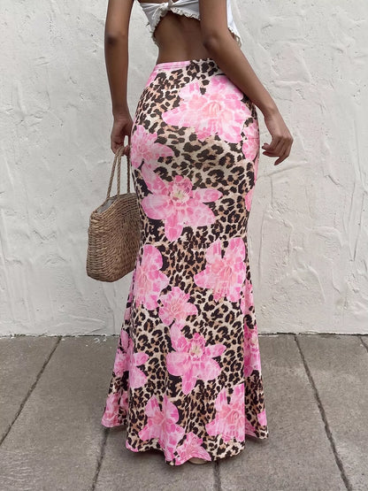 Leopard Print Bodycon Maxi Skirt
