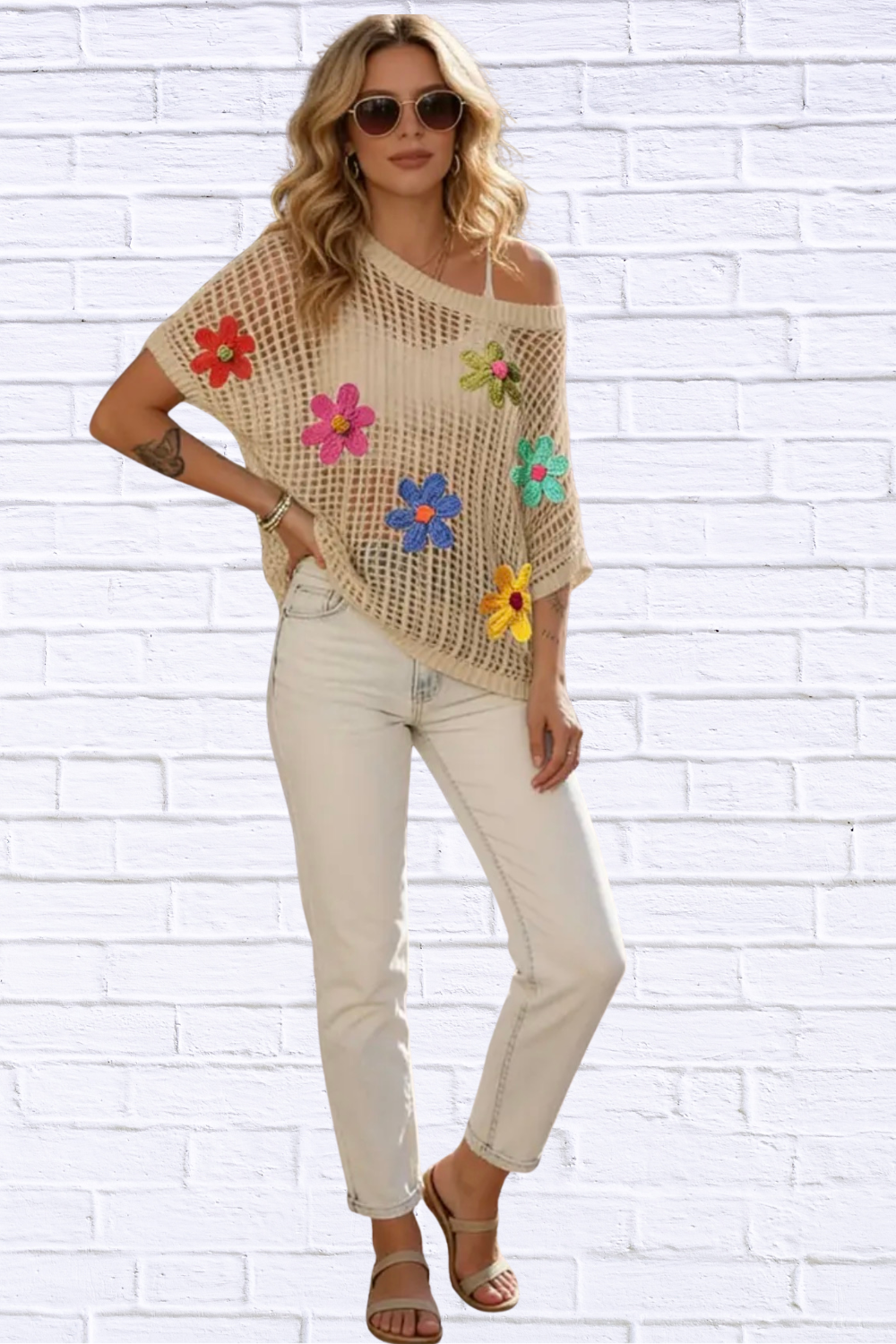 Hollow Out Flower Top | Chic Boutique Knit Top for Women