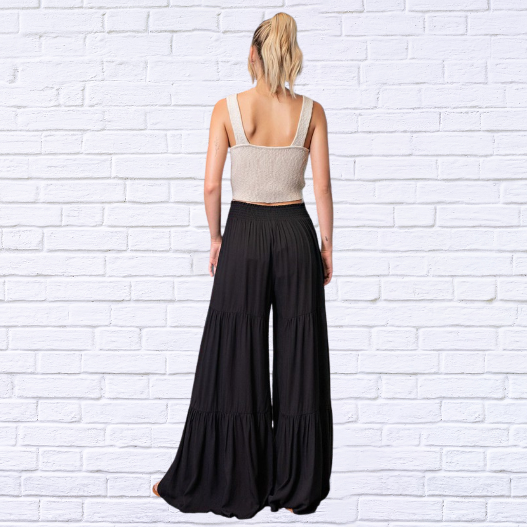 Women's Black Super Swingy Wide Leg Woven Pants