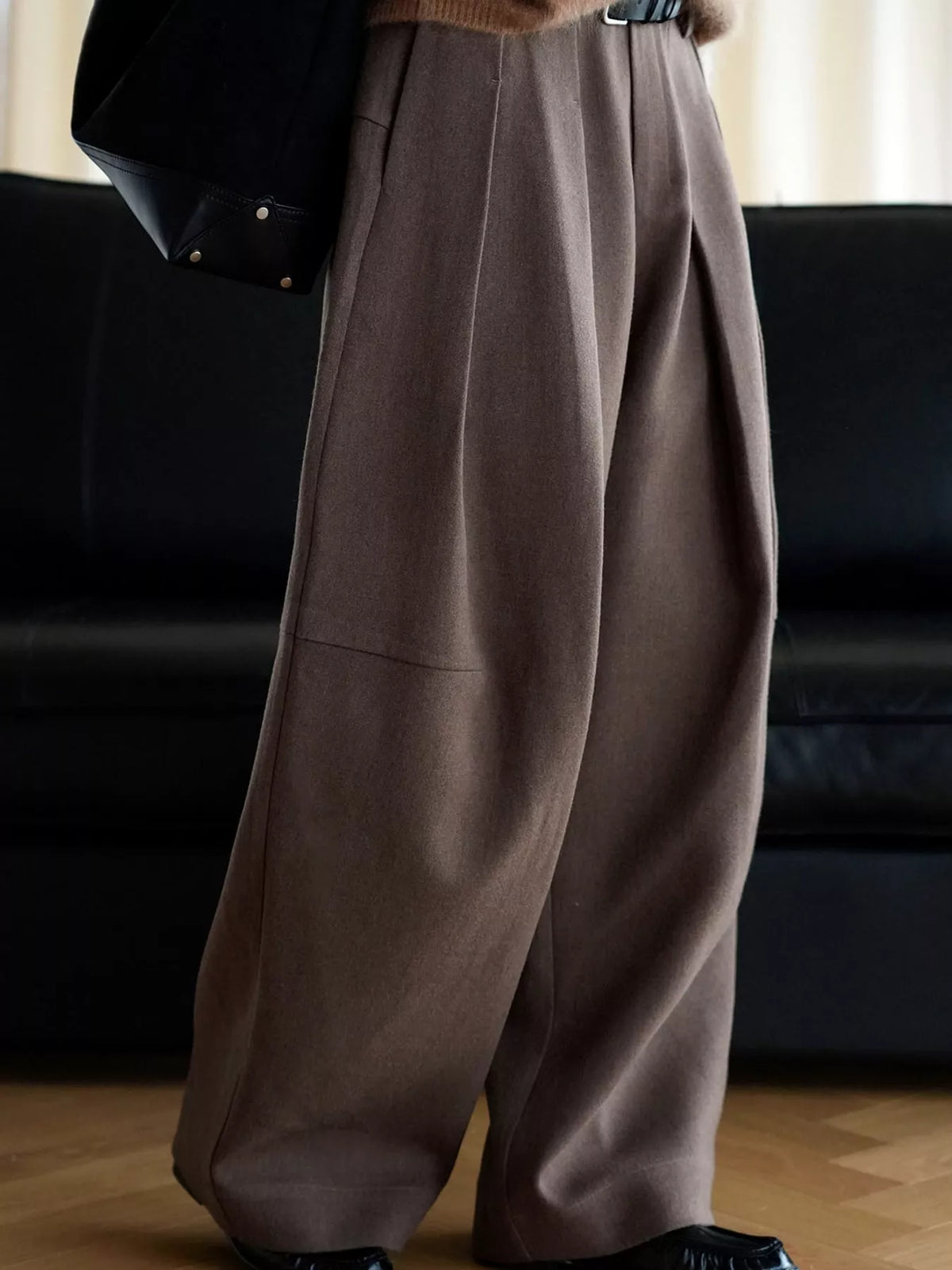 Pleated Wide-Leg Pants