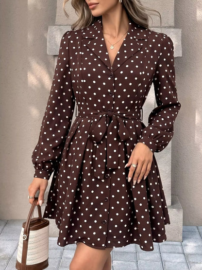 Hedvika's Polka Dot Long Sleeve Shirt Dress