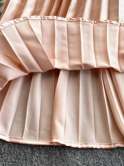 Halter Neck Pleated Maxi Dress