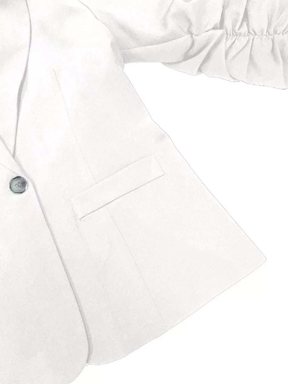 Plus Size Lapel Collar Blazer | Ruched Sleeve Jacket