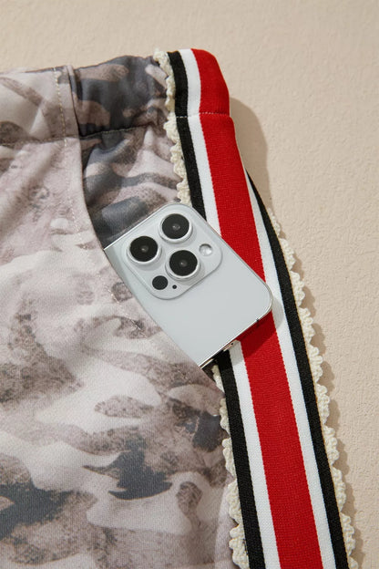 Camo Print Drawstring Waist Joggers