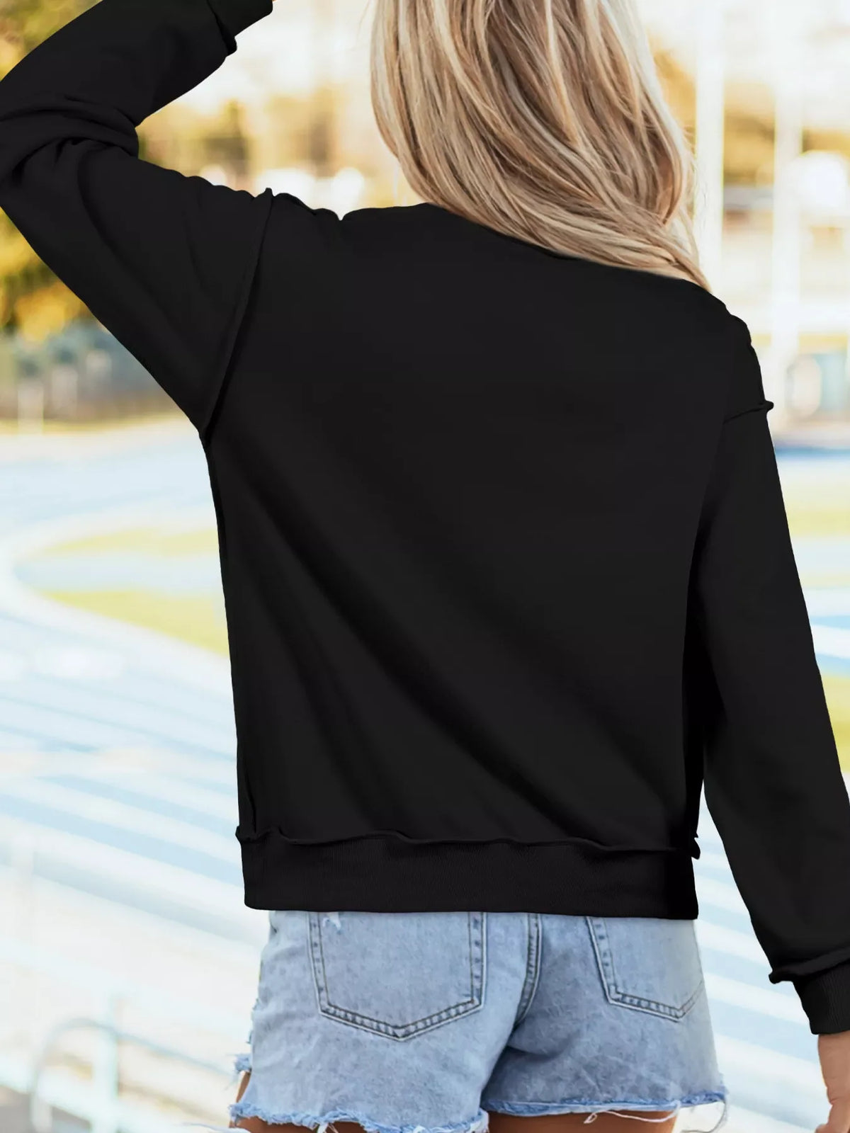 Sequin Santa Bow High Neck Sweatshirt