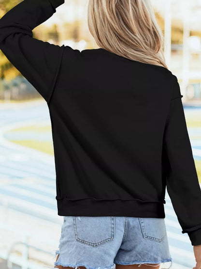 Sequin Santa Bow High Neck Sweatshirt