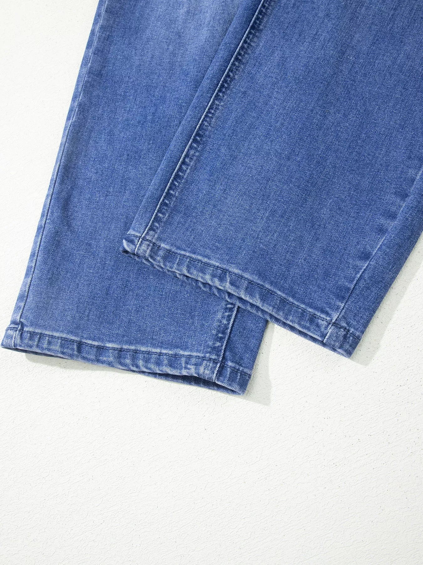 Drawstring Waist Ankle Length Casual Jeans Regular Fit Pocket Detail Jeans