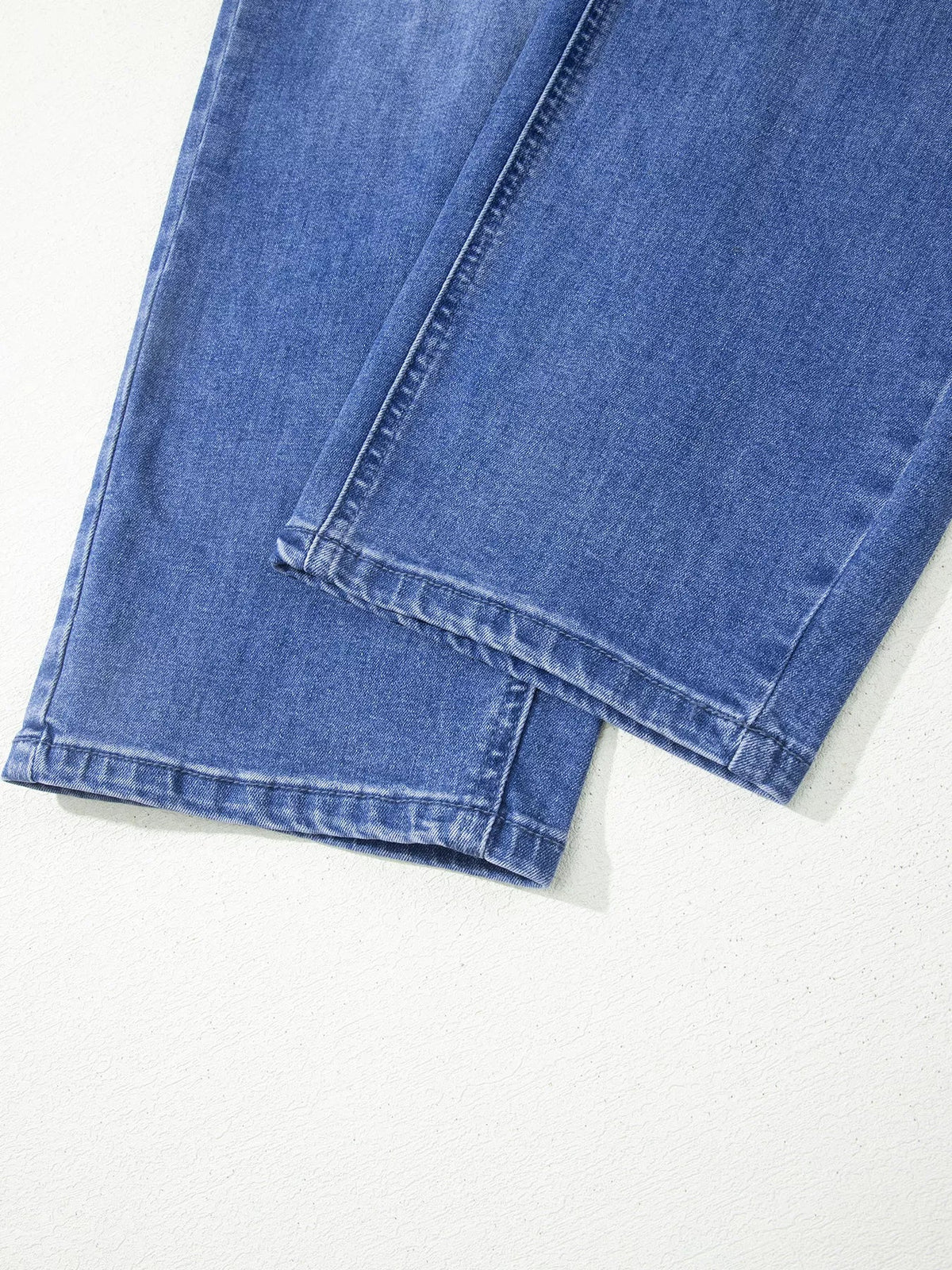 Drawstring Waist Ankle Length Casual Jeans Regular Fit Pocket Detail Jeans