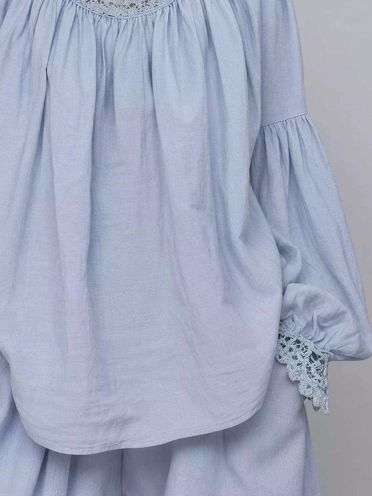 Full Size Lace Mock Neck Long Sleeve Blouse Plus Size