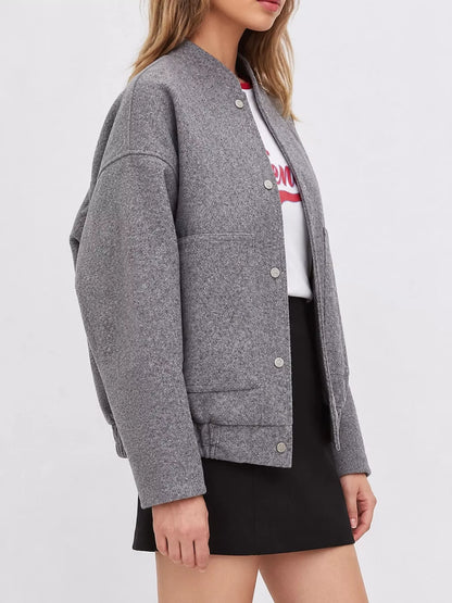Snap-Button Bomber Jacket