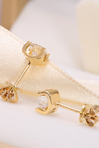 1 Carat Lab-Grown Diamond 18K Gold Stud Earrings
