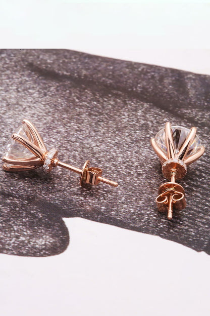 1 Carat Lab-Grown Diamond 18K Rose Gold Stud Earrings
