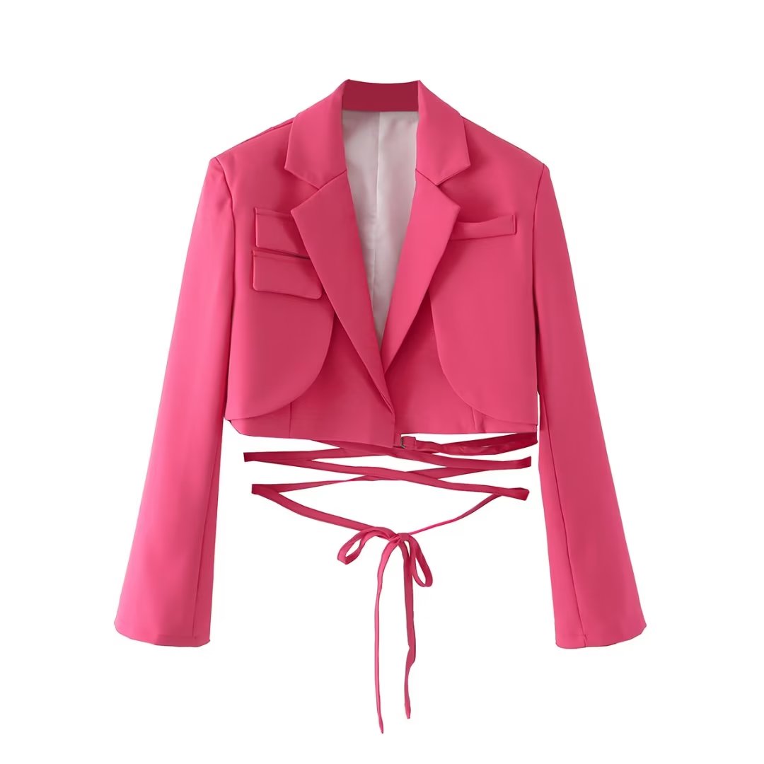 Lace Short Blazer Light pink