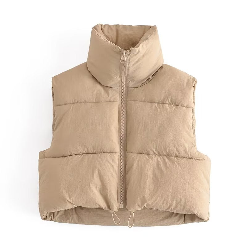 Cotton Padded Casual Vest Khaki