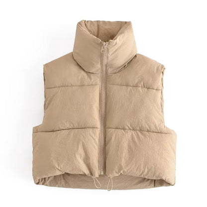 Cotton Padded Casual Vest Khaki