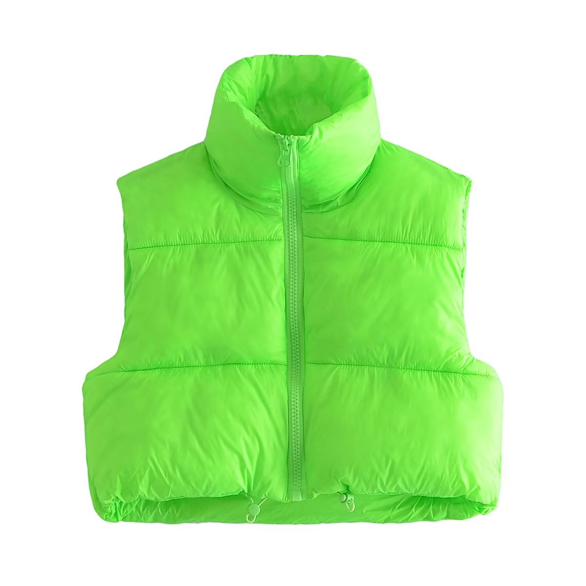 Cotton Padded Casual Vest Fluorescent Green