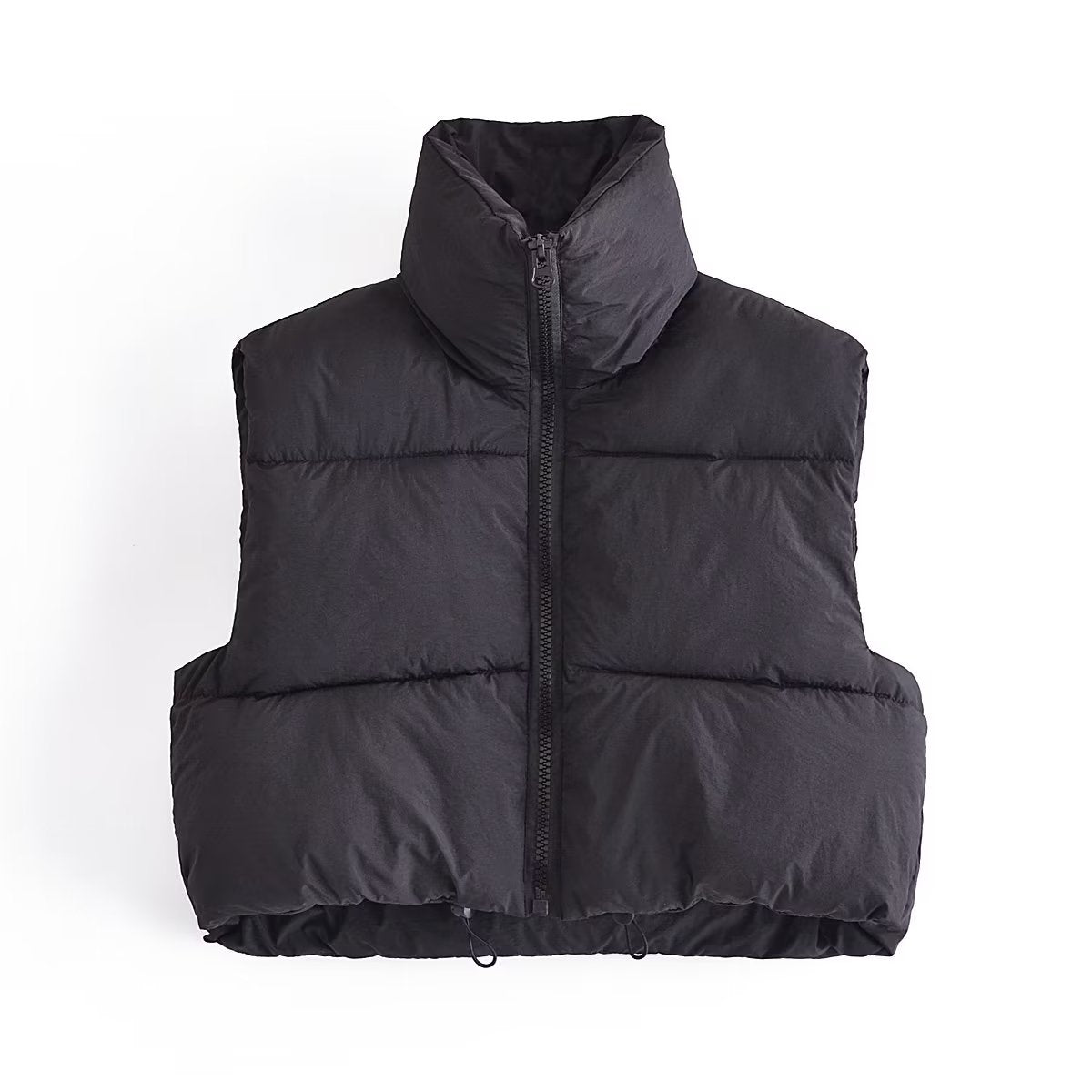 Cotton Padded Casual Vest Black