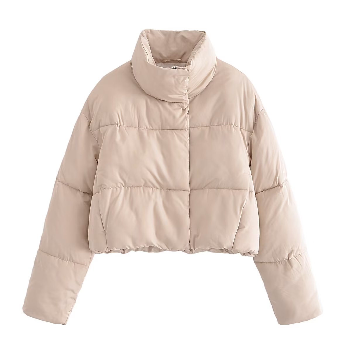 Cotton Padded Short Bread Jacket Ivory