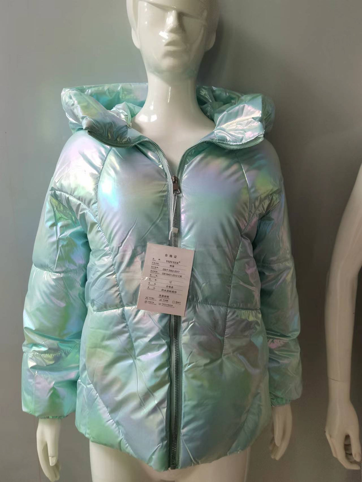 Shiny Hooded Thermal Puffer Jacket