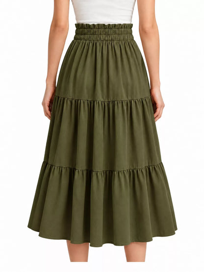 Tiered Midi Skirt