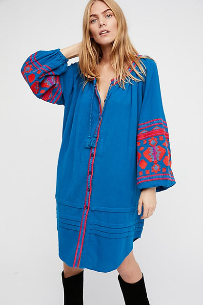 Sofia Kimono Cardigan Dress Blue