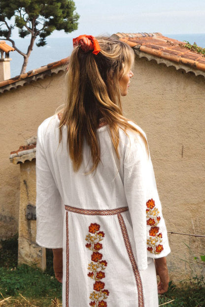 Embroidered Casual Kaftan Maxi