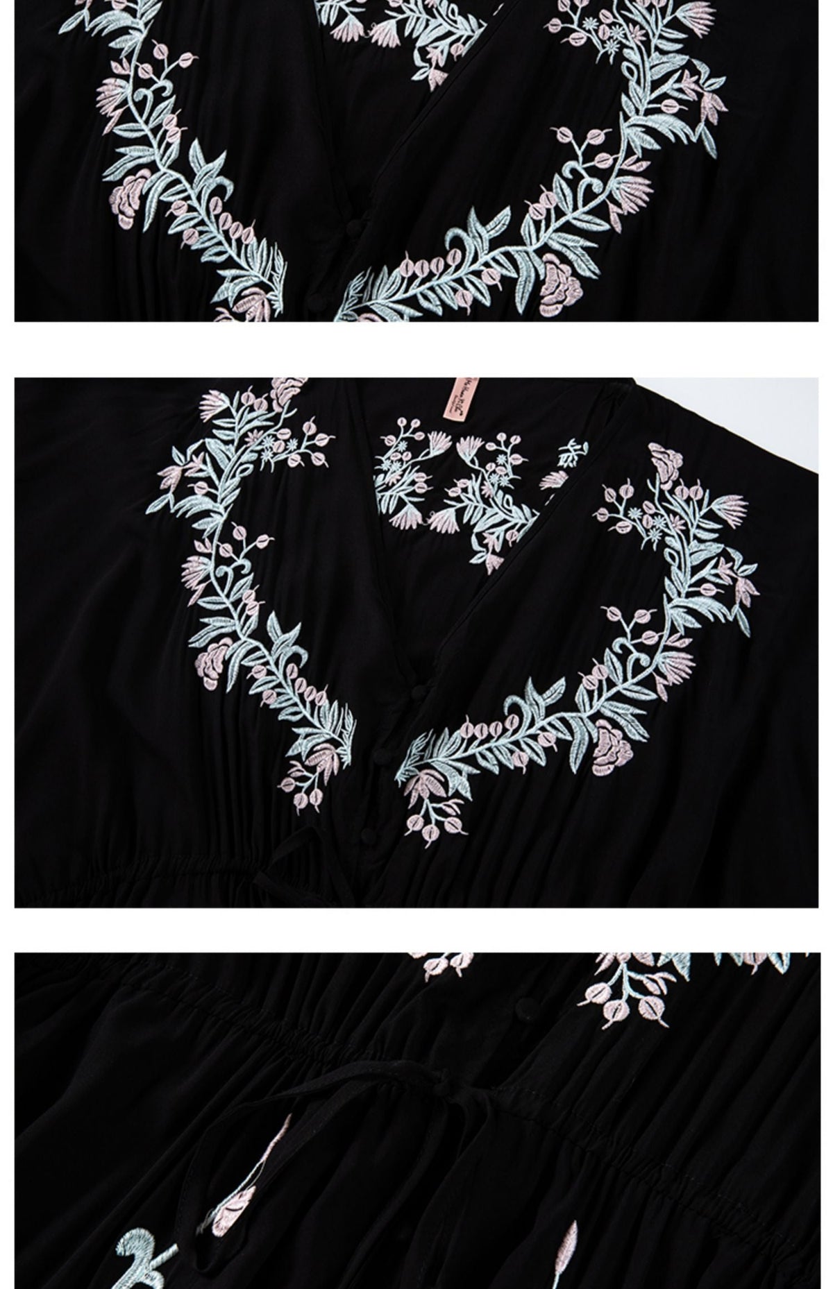 Vanessa Black Cotton Kaftan