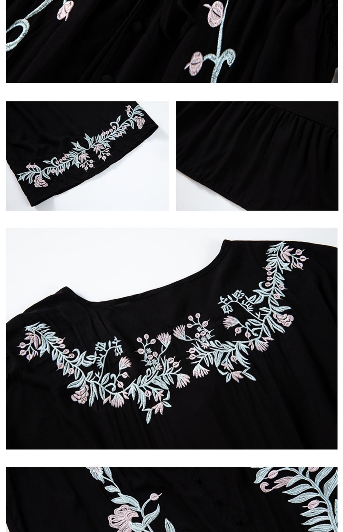 Vanessa Black Cotton Kaftan