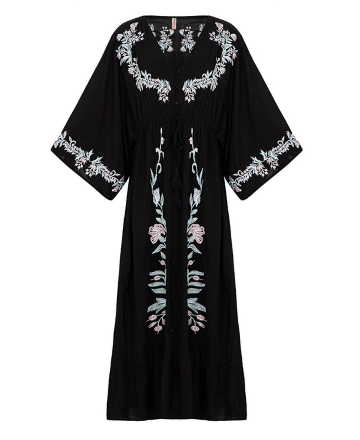 Vanessa Black Cotton Kaftan Black