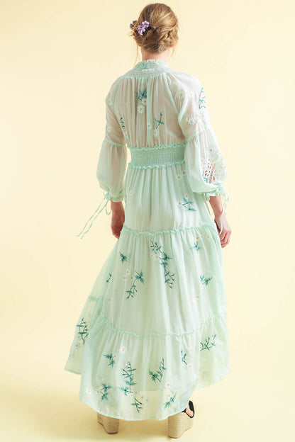 Long Sleeves V Neck Maxi Kaftan