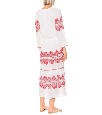 White Embroidered Maxi