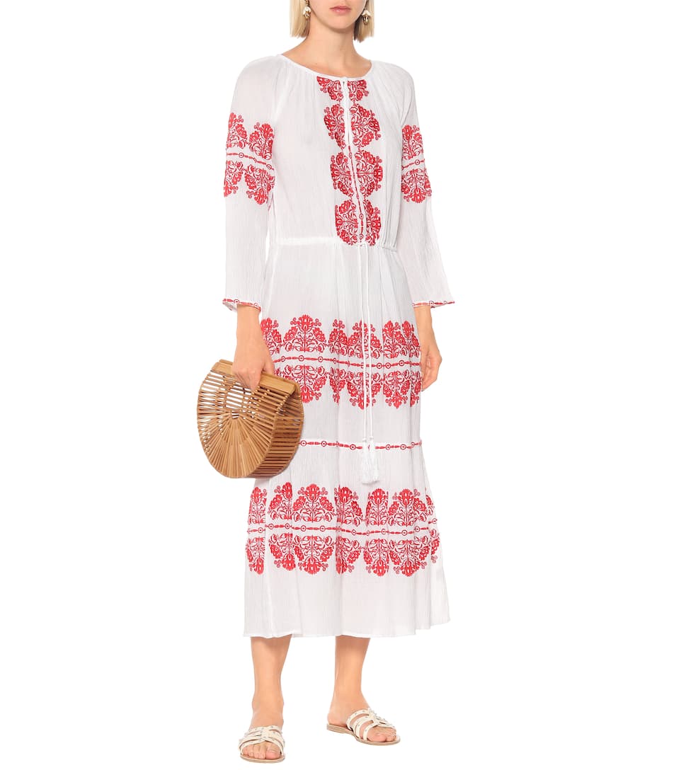 White Embroidered Maxi White