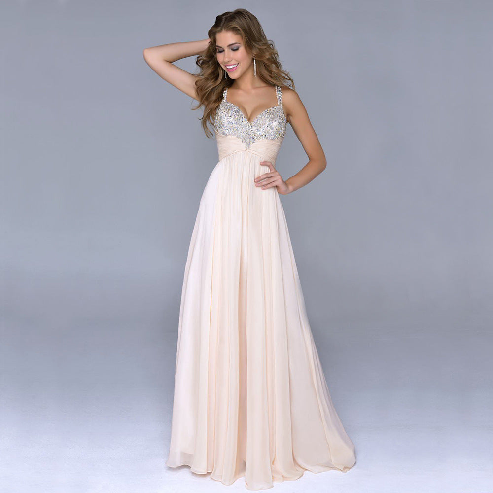 Arianne Chiffon Sequin A Line Gown Pink