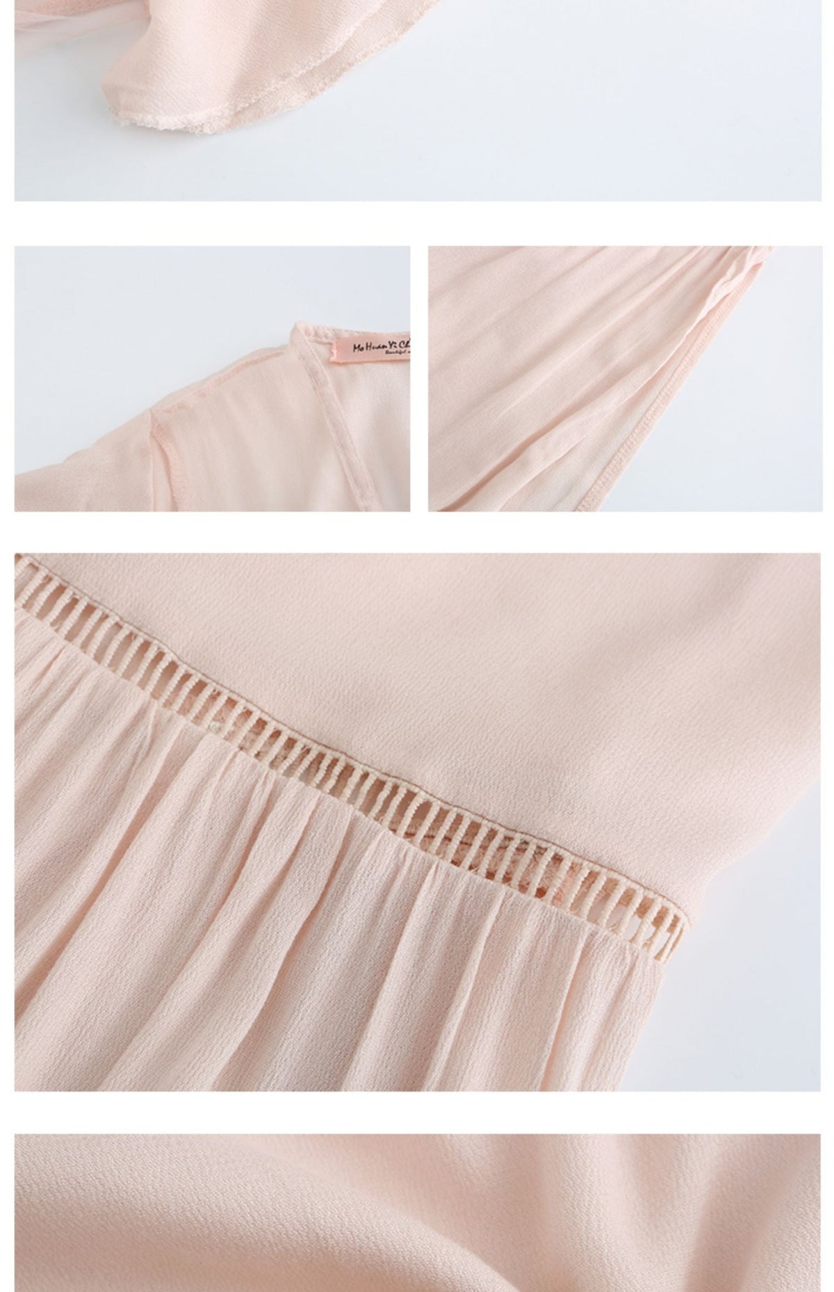 Belted Embroidered Butterfly Sleeve Maxi