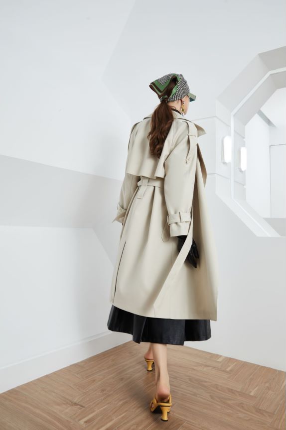 Trench Lace-up Loose Overcoat