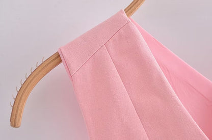 Sleeveless Casual Top and Wide Leg Pants Suit