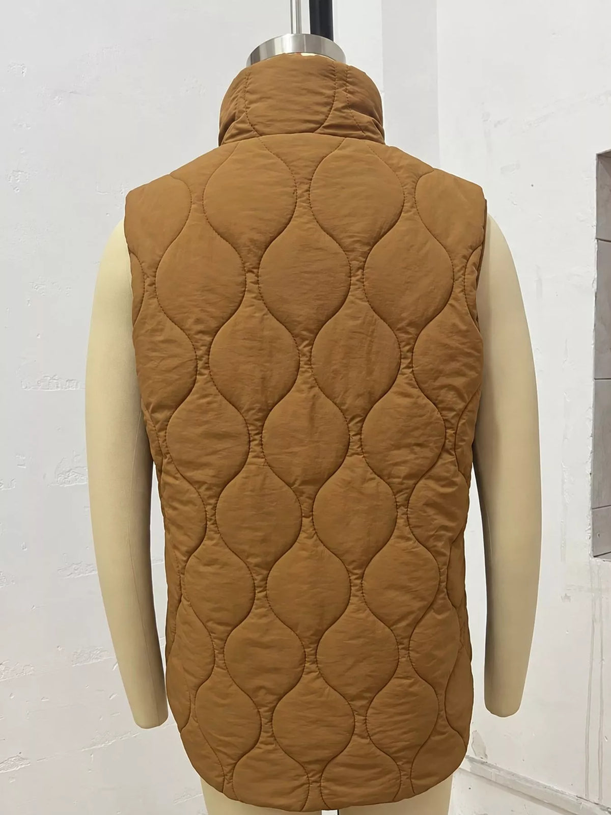 Quilted Snap Button Vest Coat