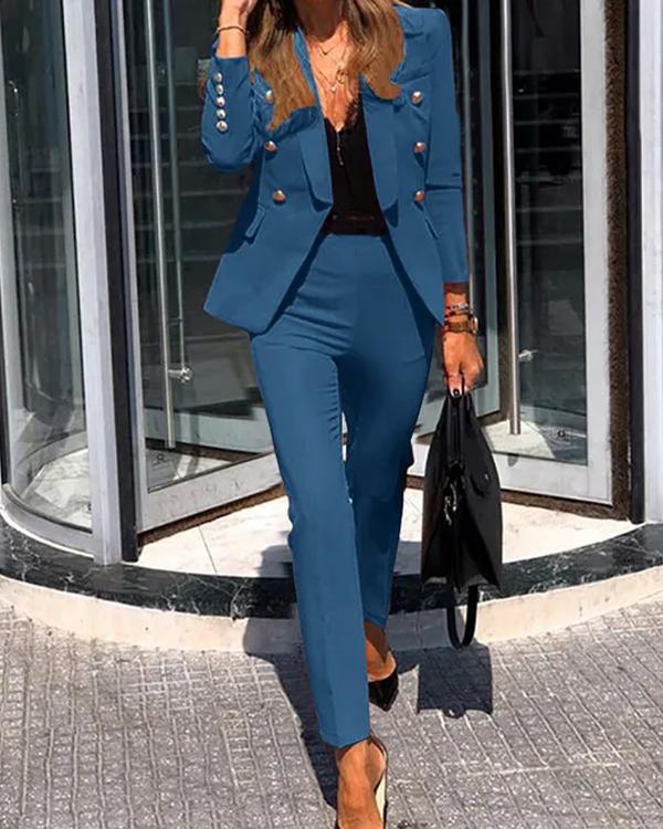 Clidress Double Breasted Suit Set