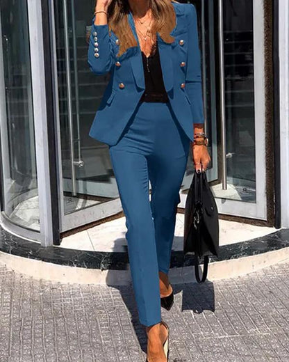 Clidress Double Breasted Suit Set