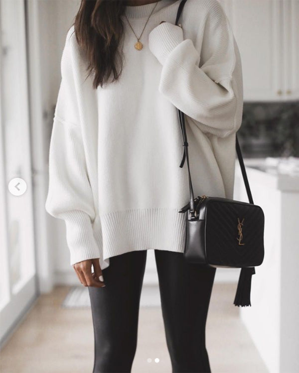 Clidress Bat Sleeve Pullover Loose Fit Sweater